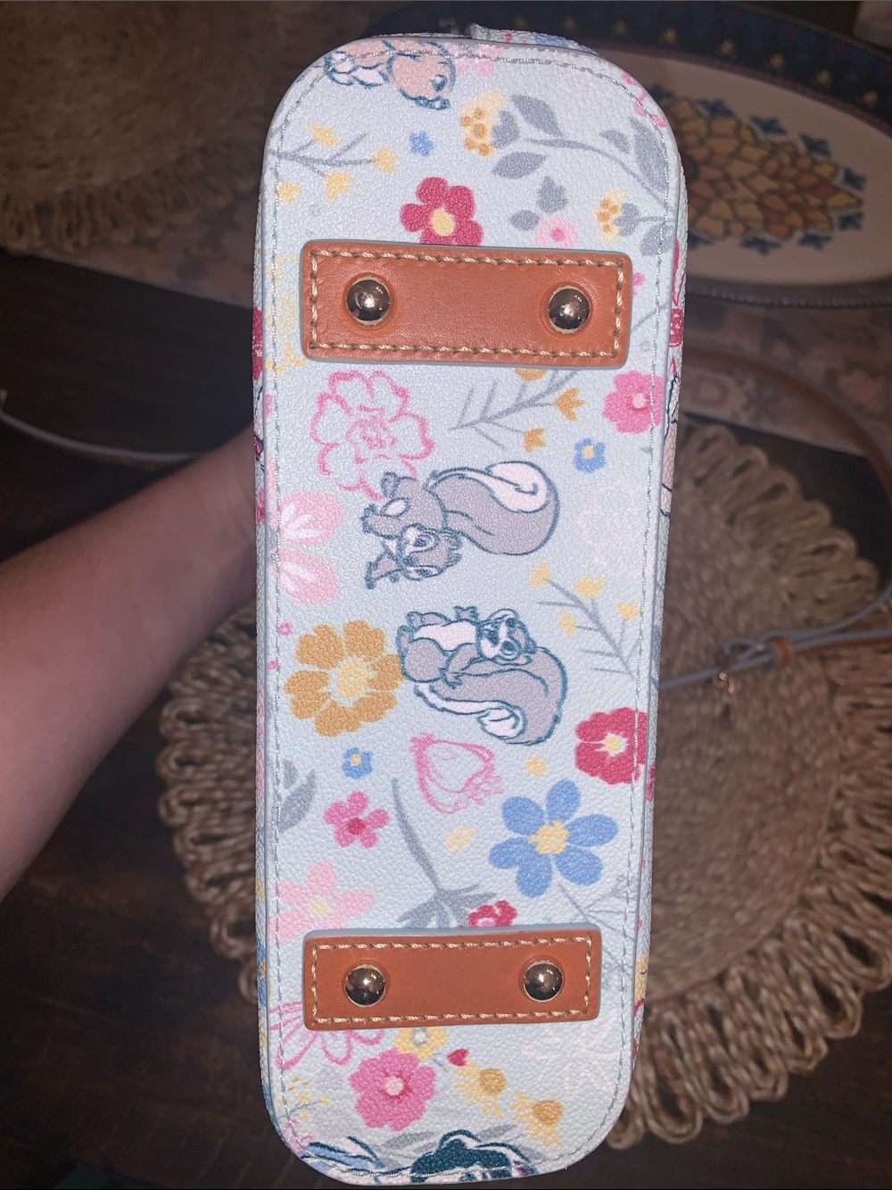 Dooney & Bourke Snow White Flower light blue Crossbody Bag EUC - Picture 9 of 12